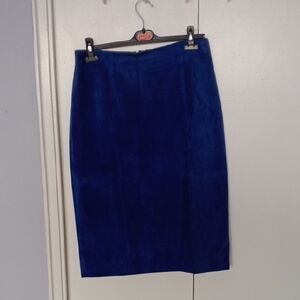 Vintage 🌟Danier Leather Blue Pencil Skirt Knee-Length Work